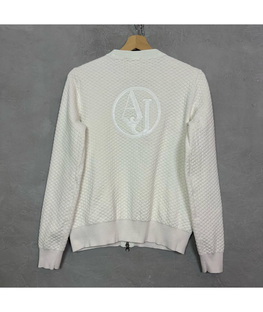 ARMANI JEANS Белый хлопковый джемпер / свитер, фото 3