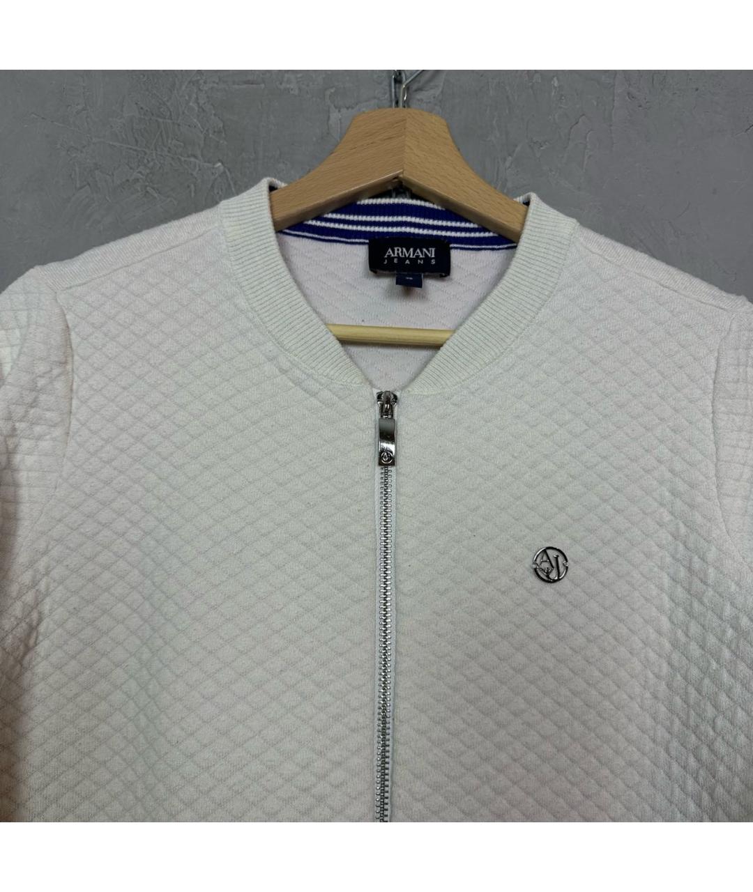 ARMANI JEANS Белый хлопковый джемпер / свитер, фото 5