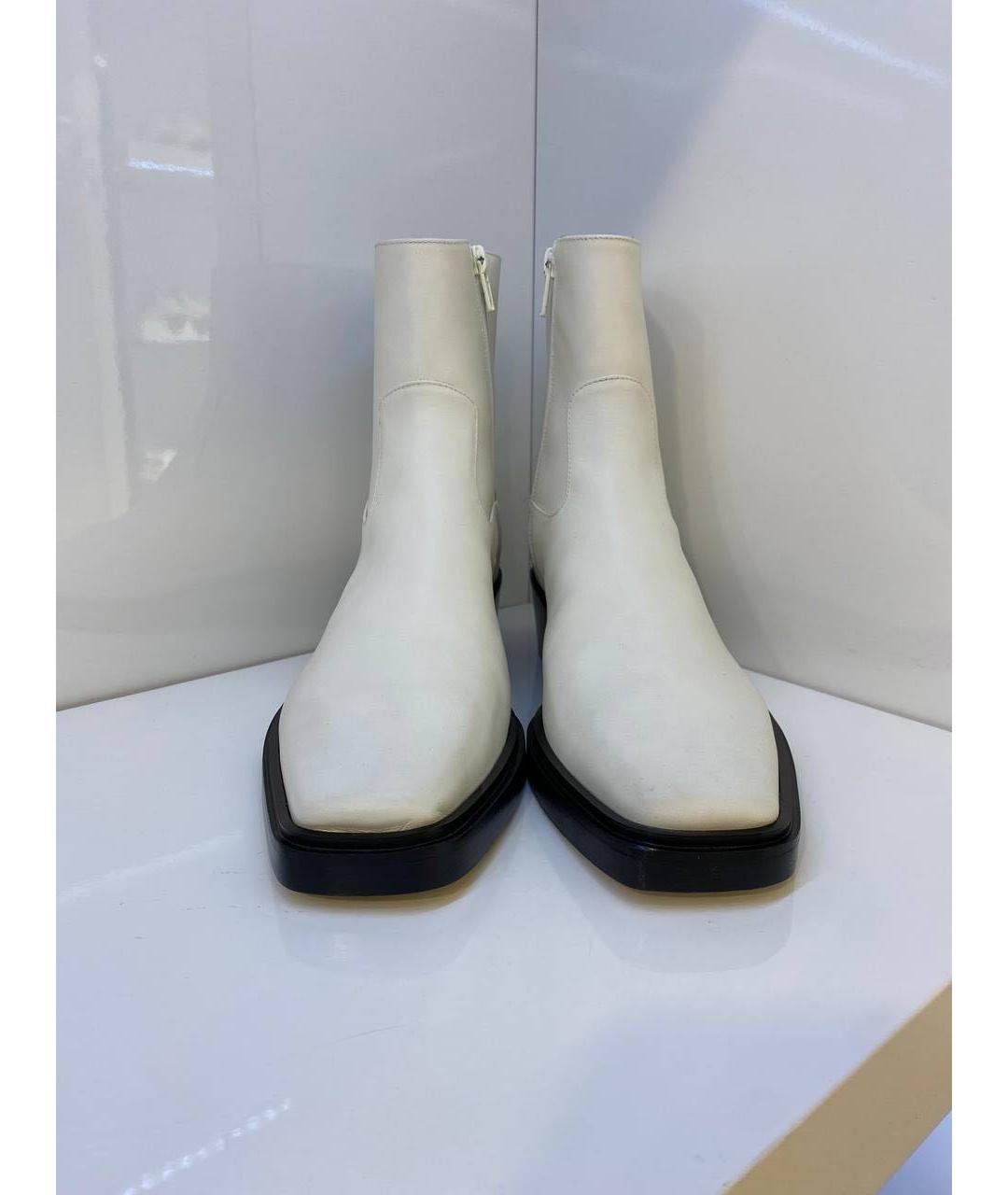 GIABORGHINI Белые кожаные ботинки, фото 2