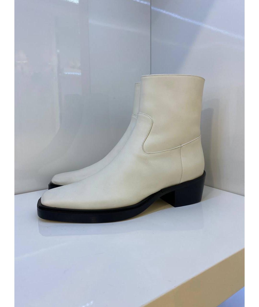 GIABORGHINI Белые кожаные ботинки, фото 4