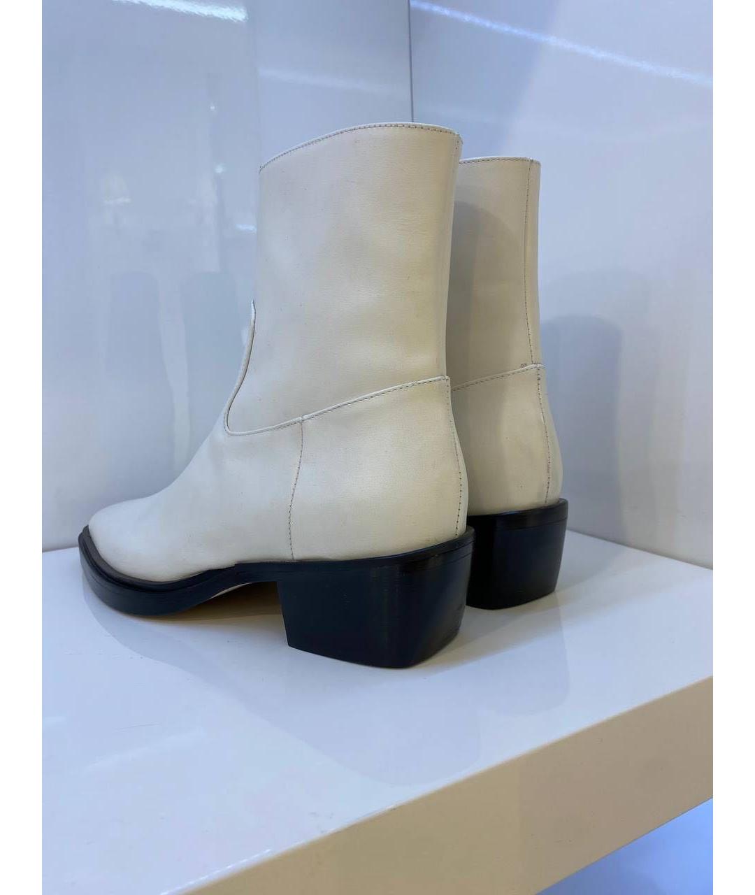 GIABORGHINI Белые кожаные ботинки, фото 3