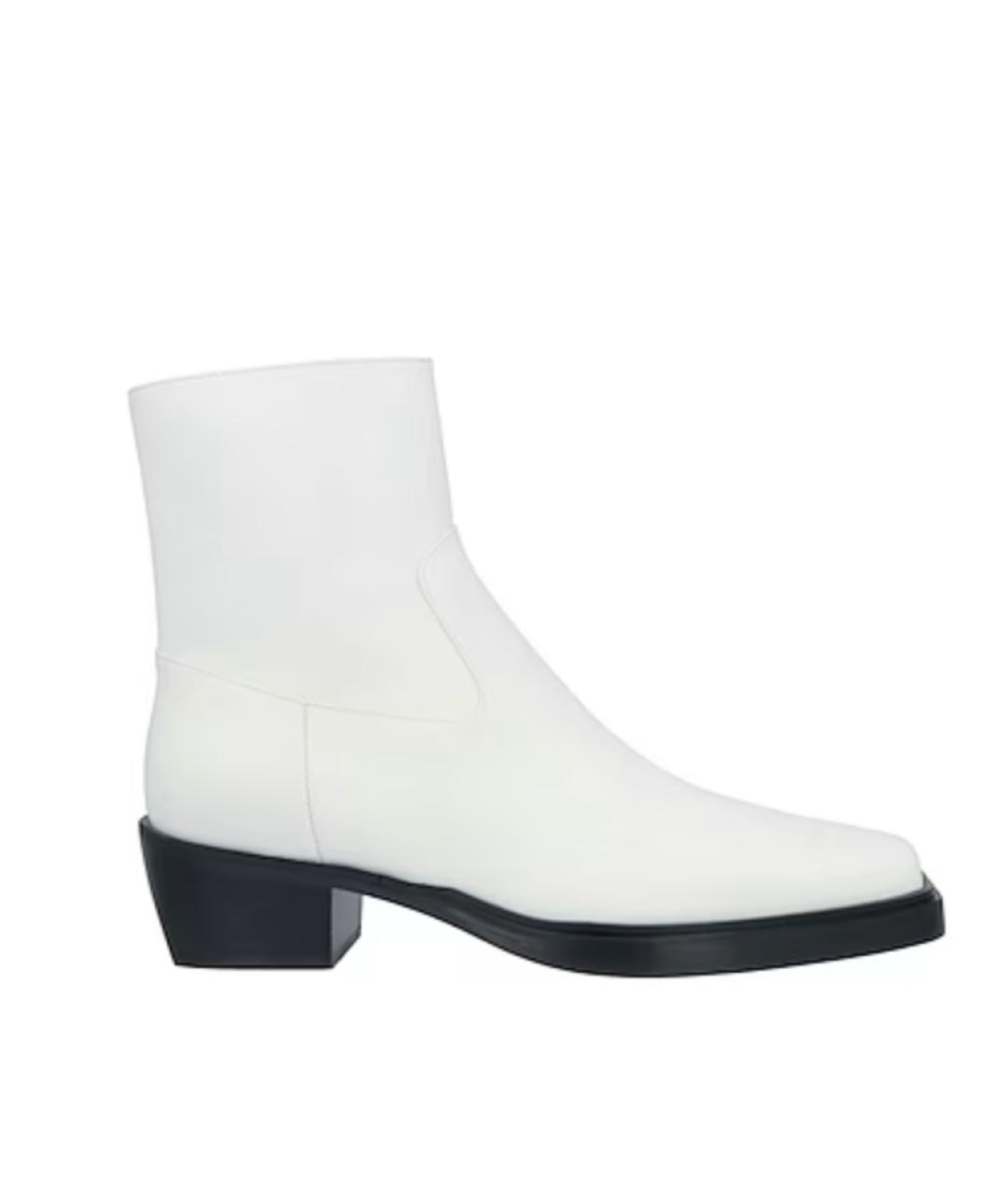 GIABORGHINI Белые кожаные ботинки, фото 1