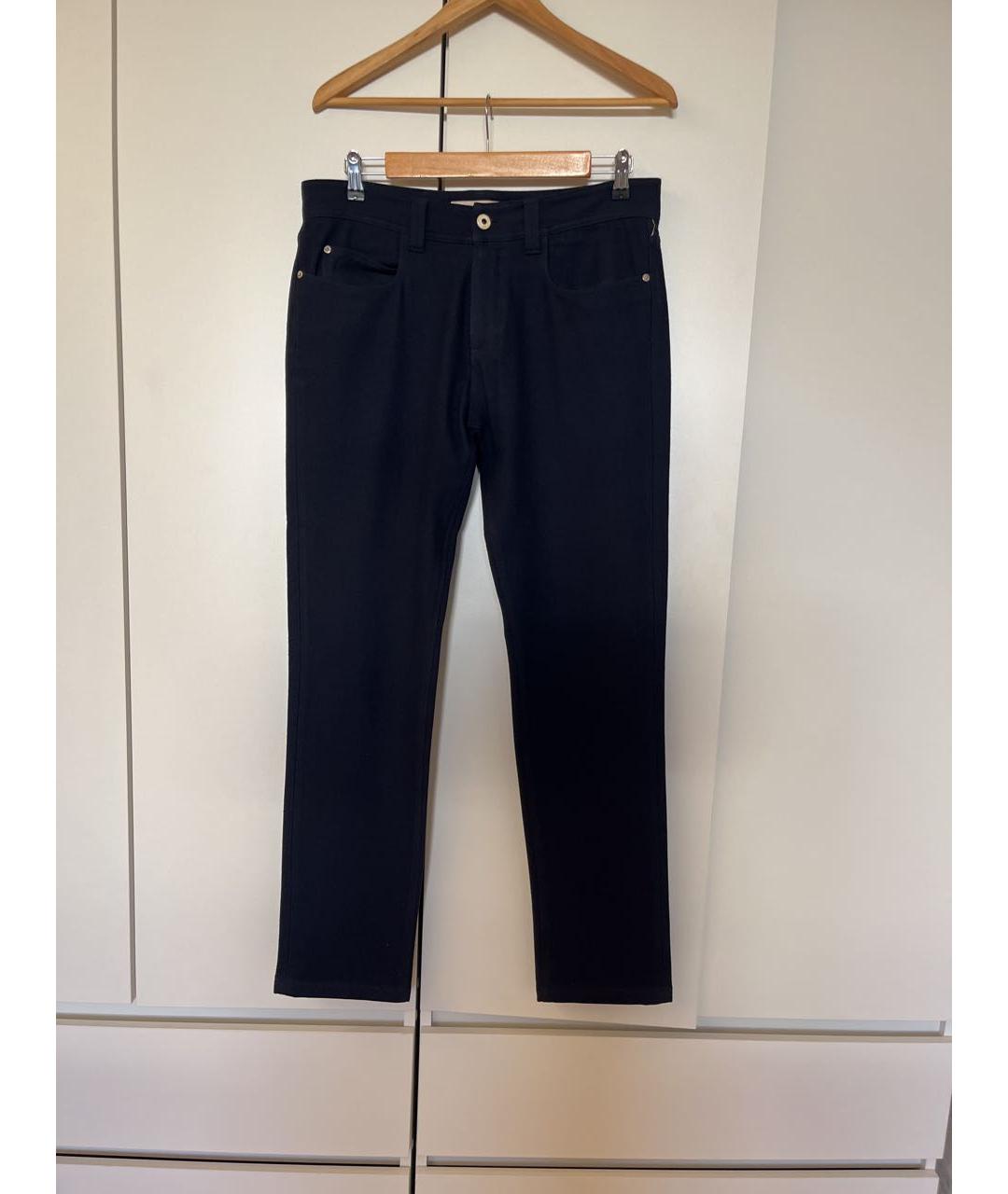 LORO PIANA Темно-синие шерстяные повседневные брюки, фото 5