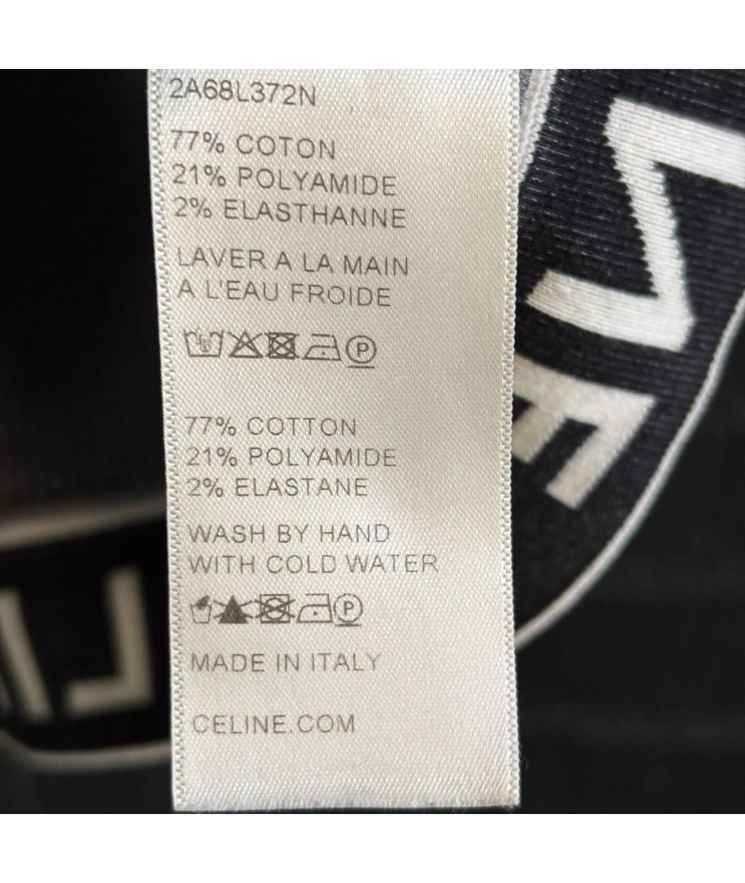 CELINE Серая хлопко-эластановая футболка, фото 5