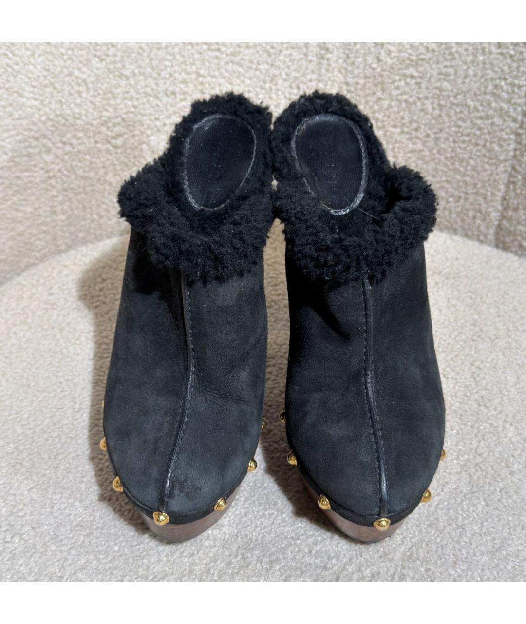 GUCCI Черные замшевые сабо, фото 2