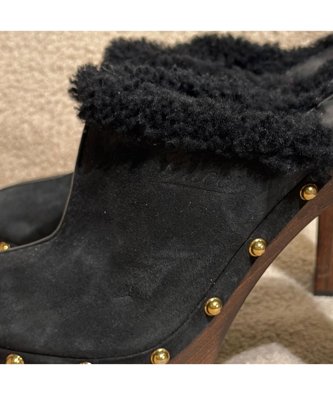 GUCCI Черные замшевые сабо, фото 6