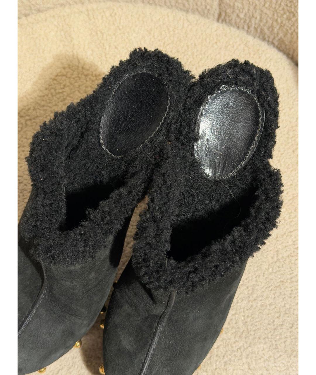 GUCCI Черные замшевые сабо, фото 3