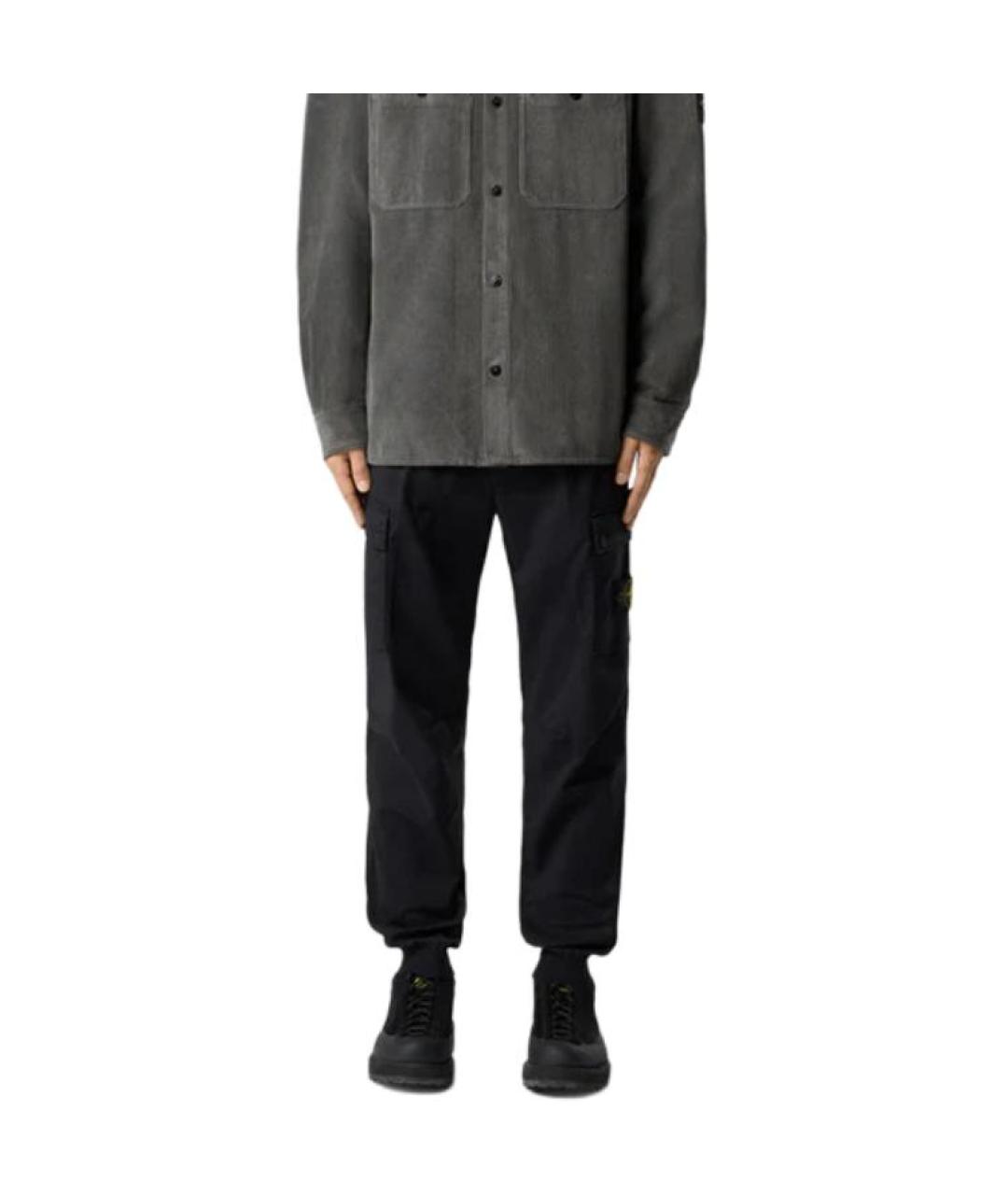 STONE ISLAND Черные брюки чинос, фото 5