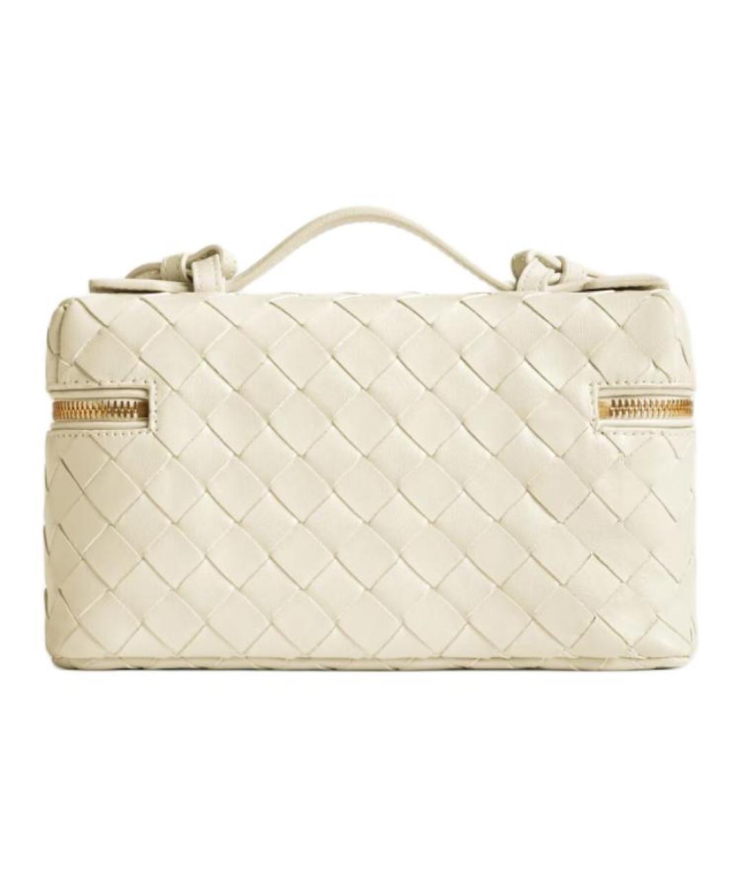 BOTTEGA VENETA Белая кожаная косметичка, фото 3