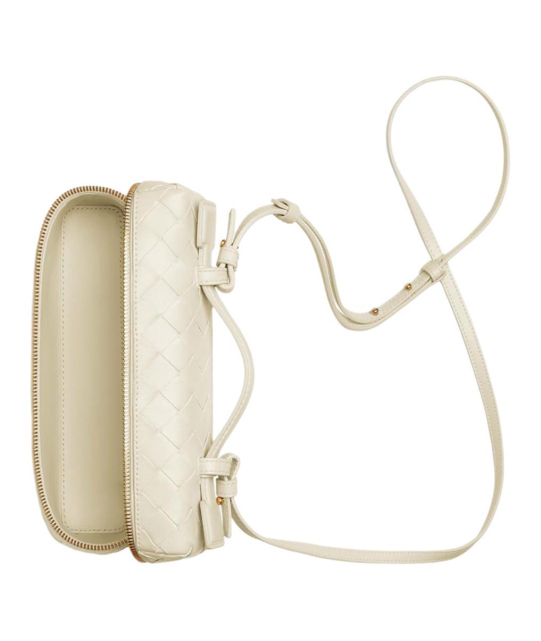 BOTTEGA VENETA Белая кожаная косметичка, фото 4