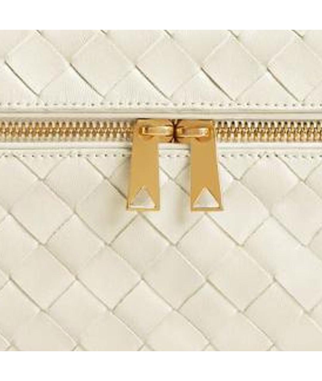 BOTTEGA VENETA Белая кожаная косметичка, фото 5