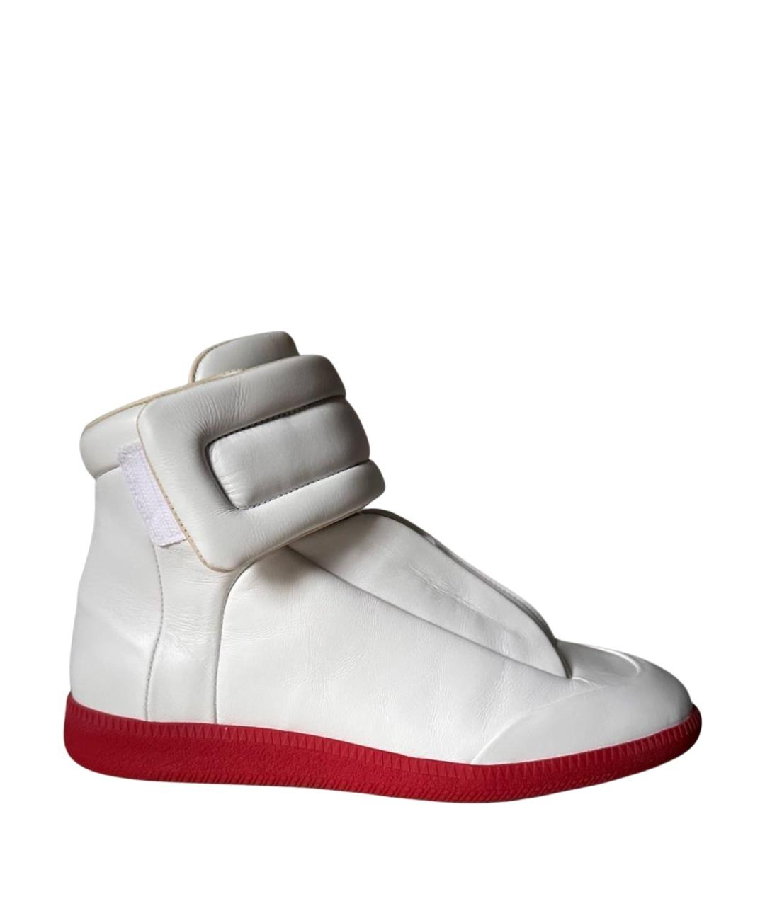 MAISON MARGIELA Белые кожаные высокие кроссовки / кеды, фото 1