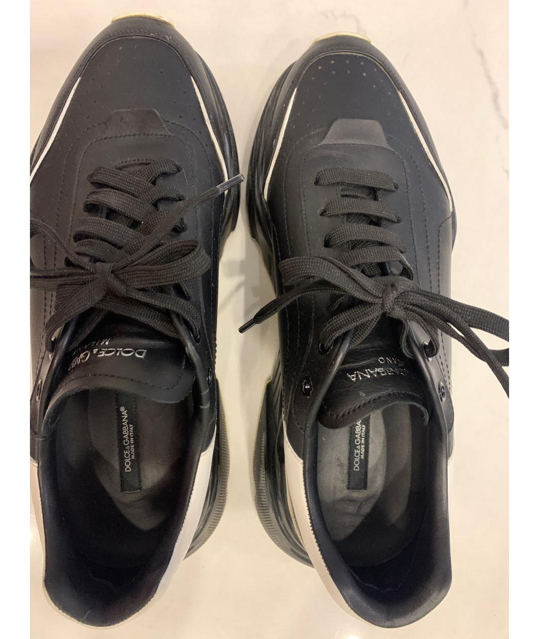 DOLCE&GABBANA Черные кожаные низкие ботинки, фото 5