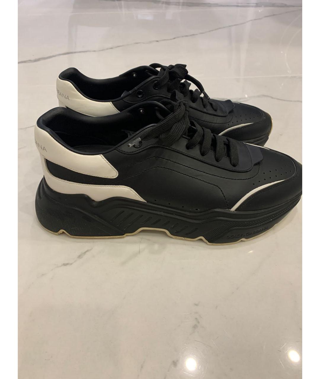 DOLCE&GABBANA Черные кожаные низкие ботинки, фото 6