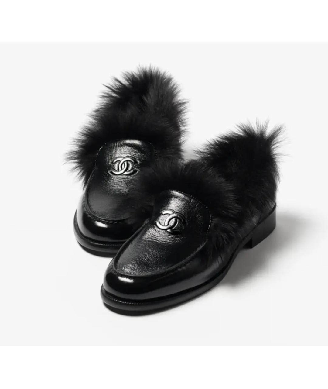 CHANEL Черные кожаные лоферы, фото 2
