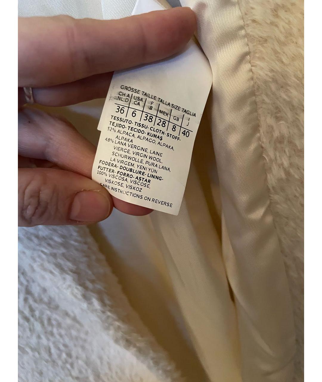 MAX MARA STUDIO Бежевое шерстяное пальто, фото 5