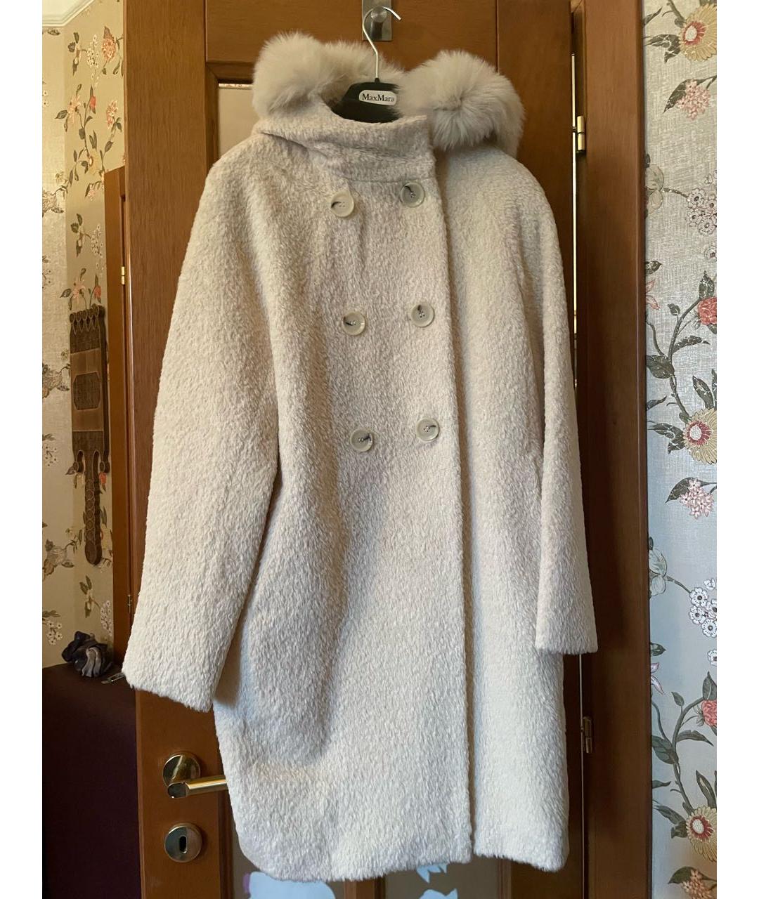 MAX MARA STUDIO Бежевое шерстяное пальто, фото 6