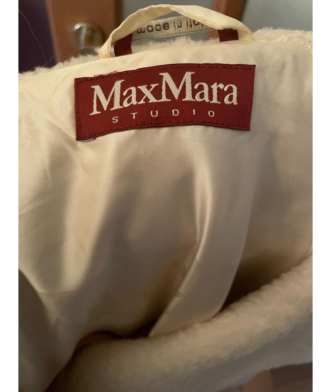 MAX MARA STUDIO Бежевое шерстяное пальто, фото 3