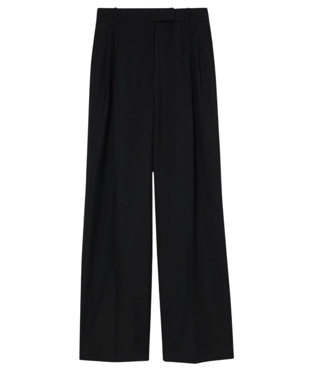 ROHE Черные шерстяные брюки широкие, фото 1