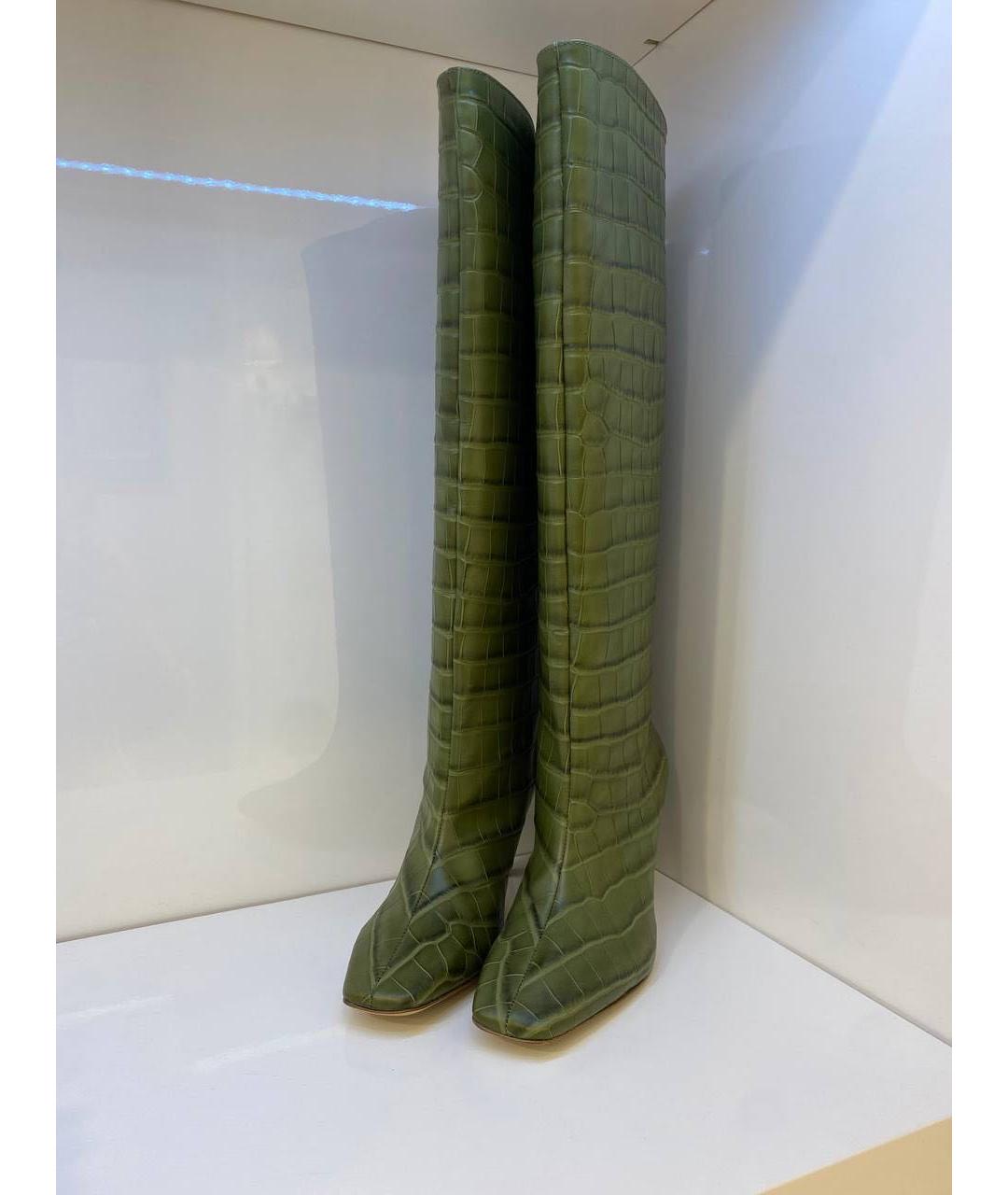 GIABORGHINI Зеленые кожаные сапоги, фото 2