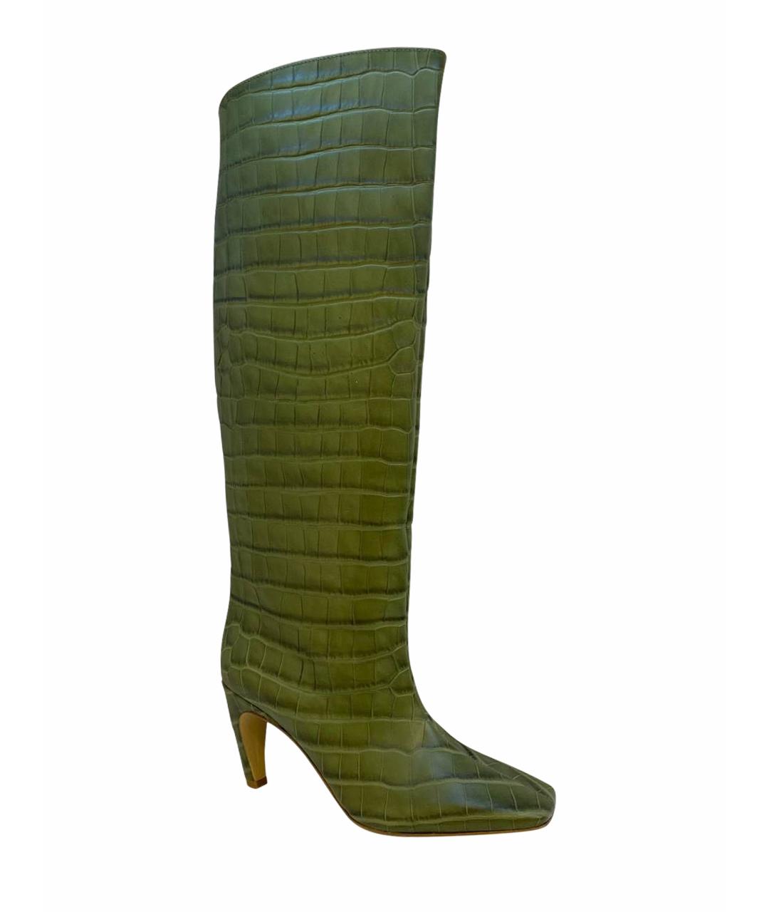 GIABORGHINI Зеленые кожаные сапоги, фото 1
