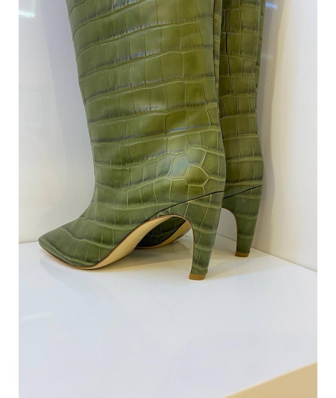 GIABORGHINI Зеленые кожаные сапоги, фото 3