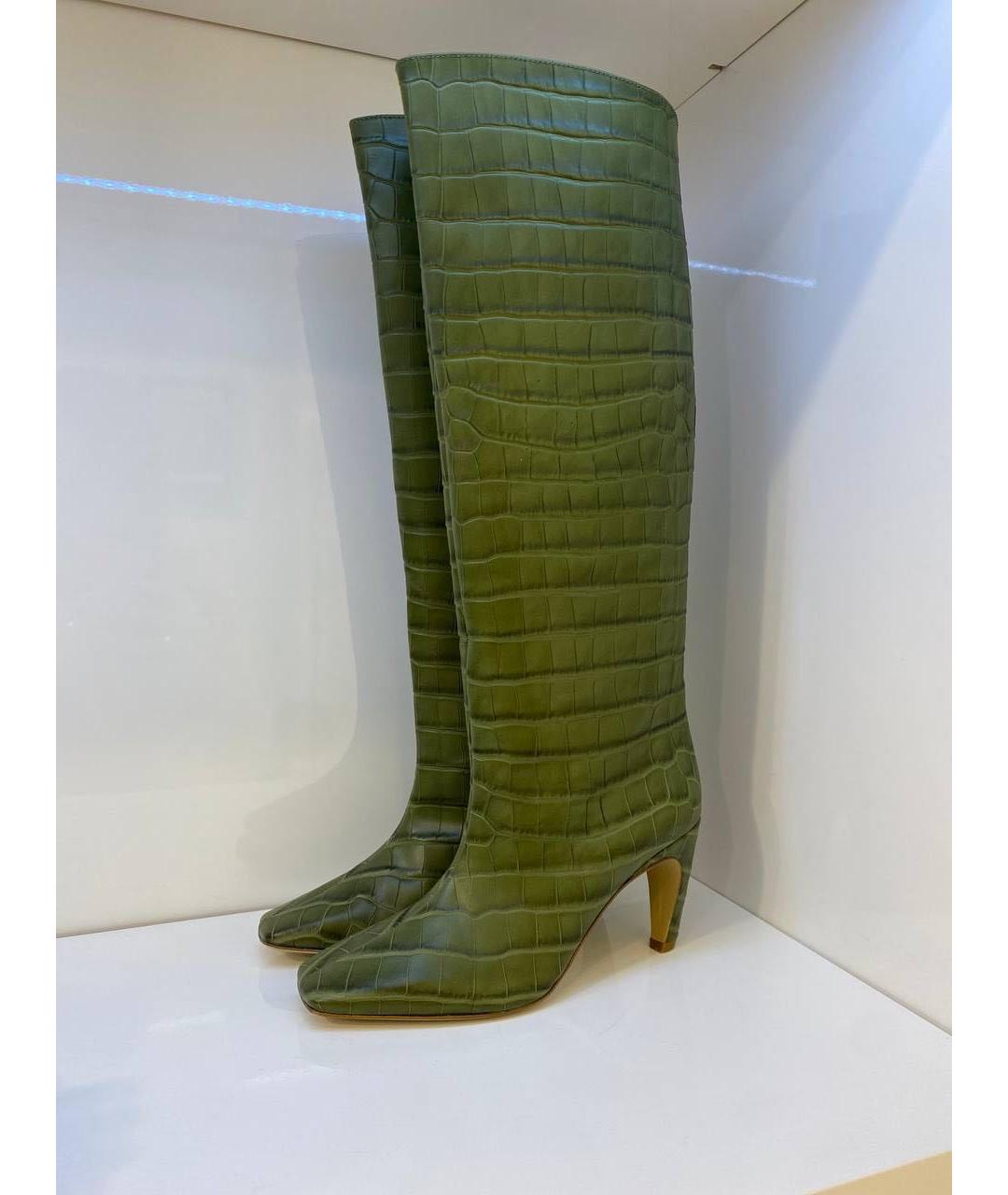 GIABORGHINI Зеленые кожаные сапоги, фото 4