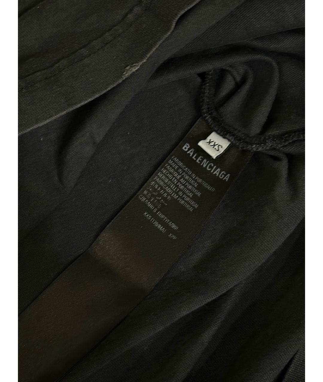 BALENCIAGA Черная хлопковая футболка, фото 5