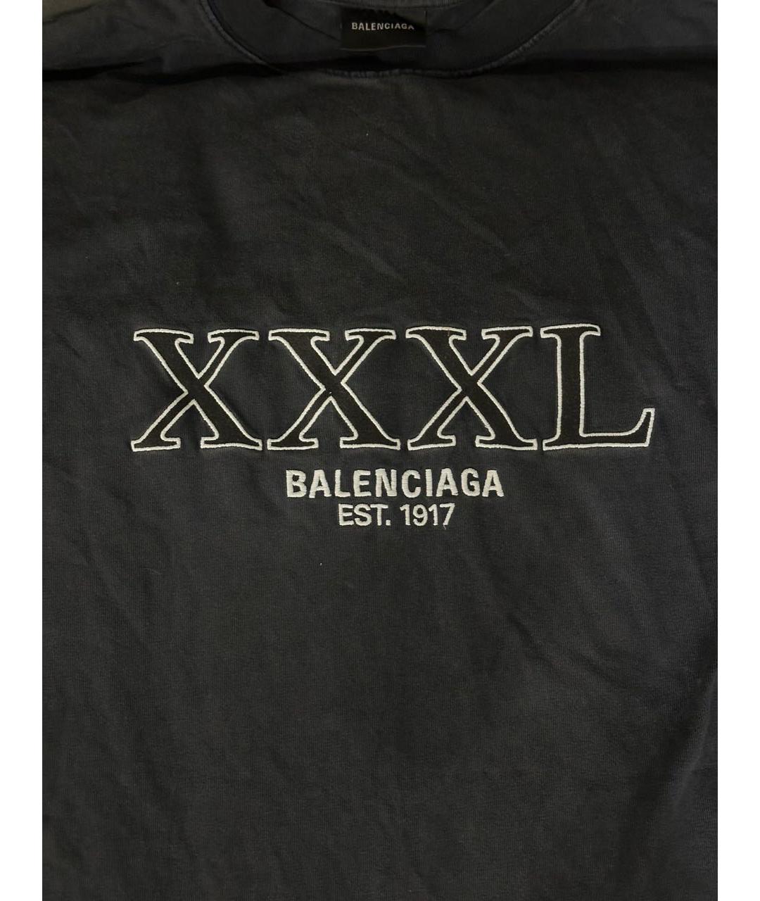 BALENCIAGA Черная хлопковая футболка, фото 4
