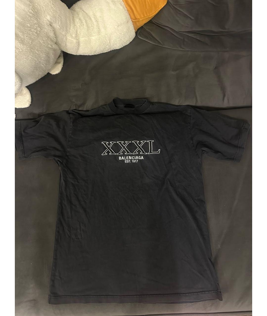 BALENCIAGA Черная хлопковая футболка, фото 6