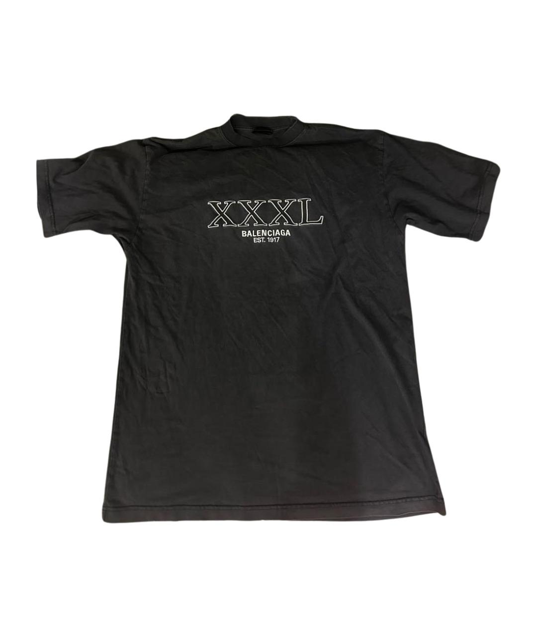 BALENCIAGA Черная хлопковая футболка, фото 1