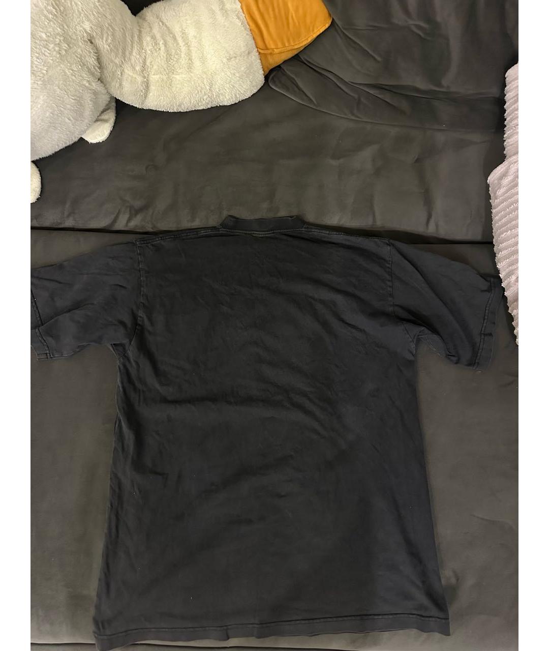 BALENCIAGA Черная хлопковая футболка, фото 2