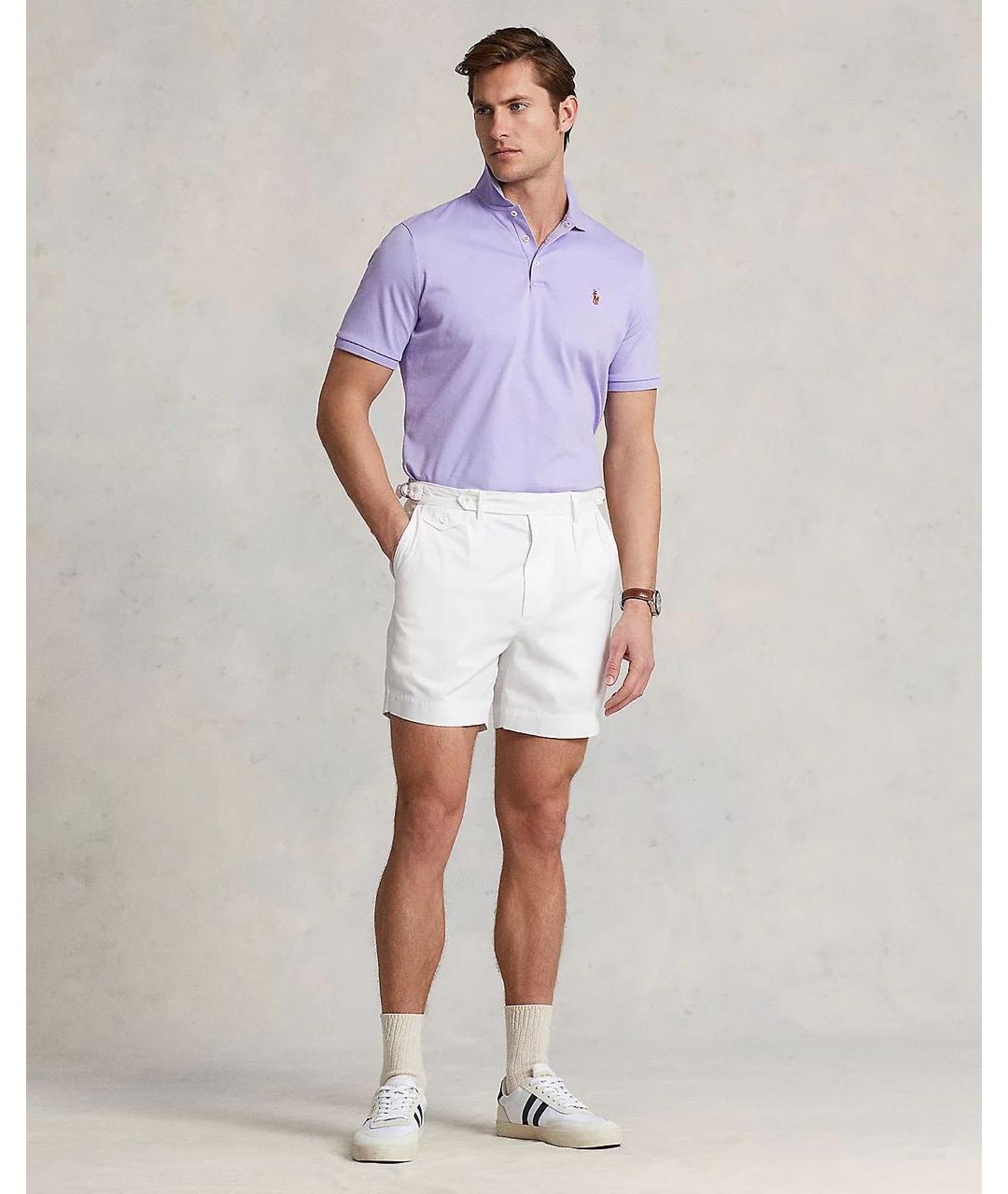 POLO RALPH LAUREN Фиолетовое хлопковое поло с коротким рукавом, фото 6