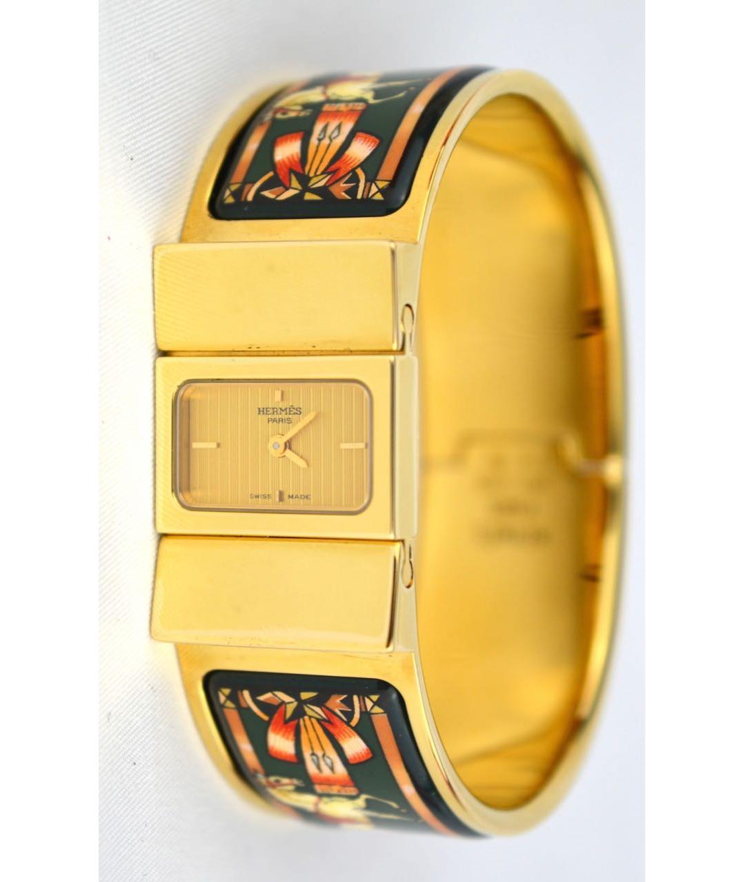 HERMES Золотые позолоченные часы, фото 9