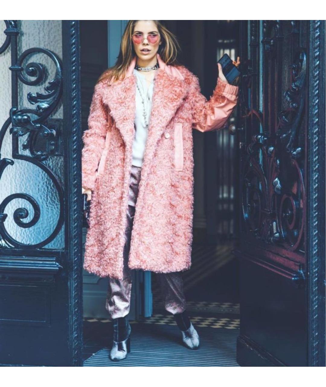 SPORTMAX Коралловая шерстяная шуба, фото 2