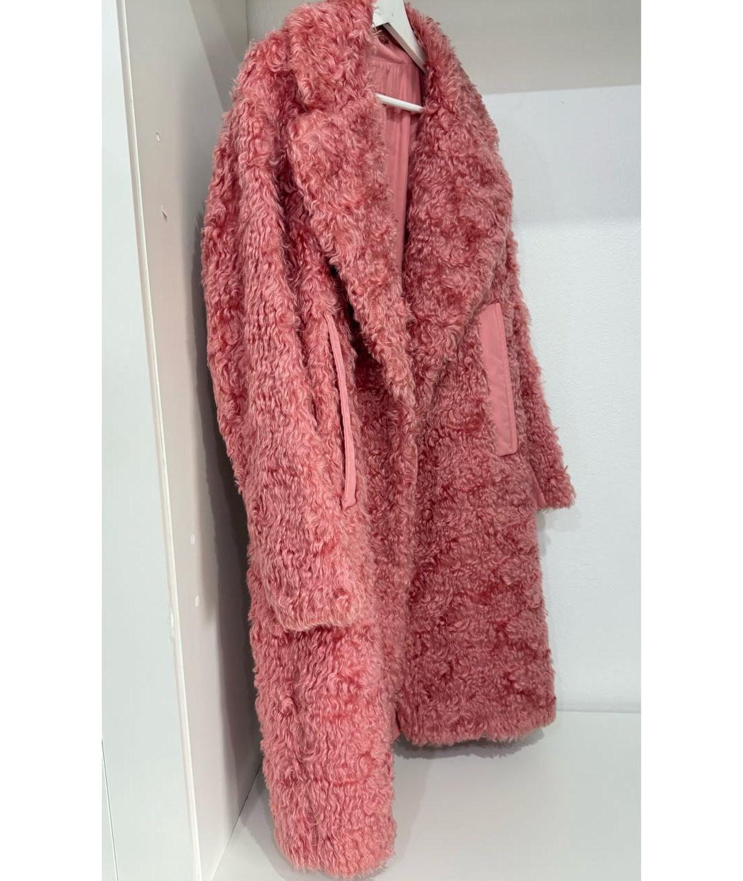 SPORTMAX Коралловая шерстяная шуба, фото 4