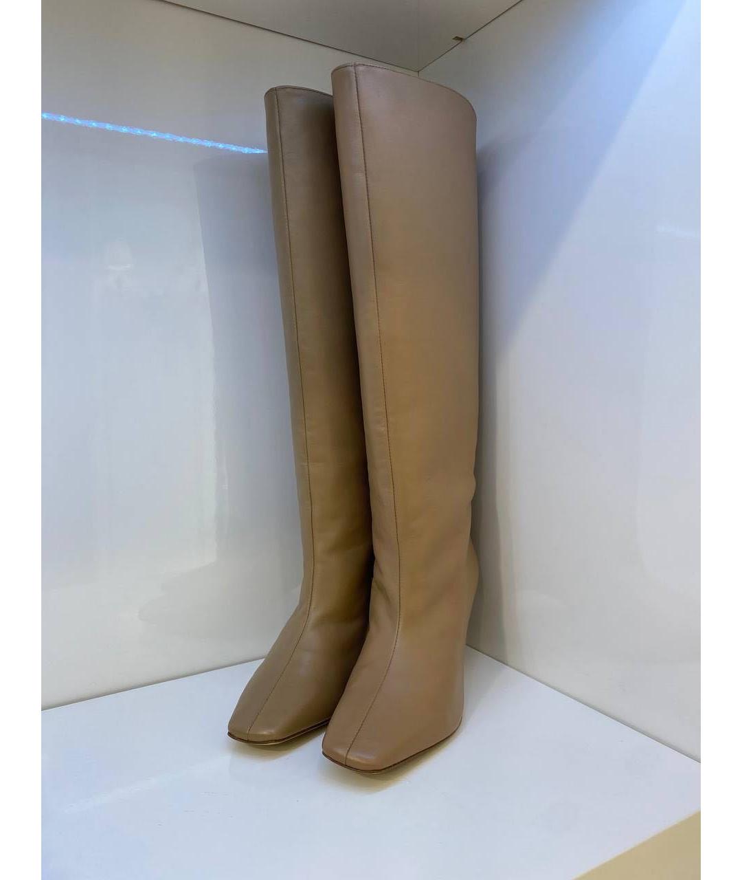 GIABORGHINI Бежевые кожаные сапоги, фото 2
