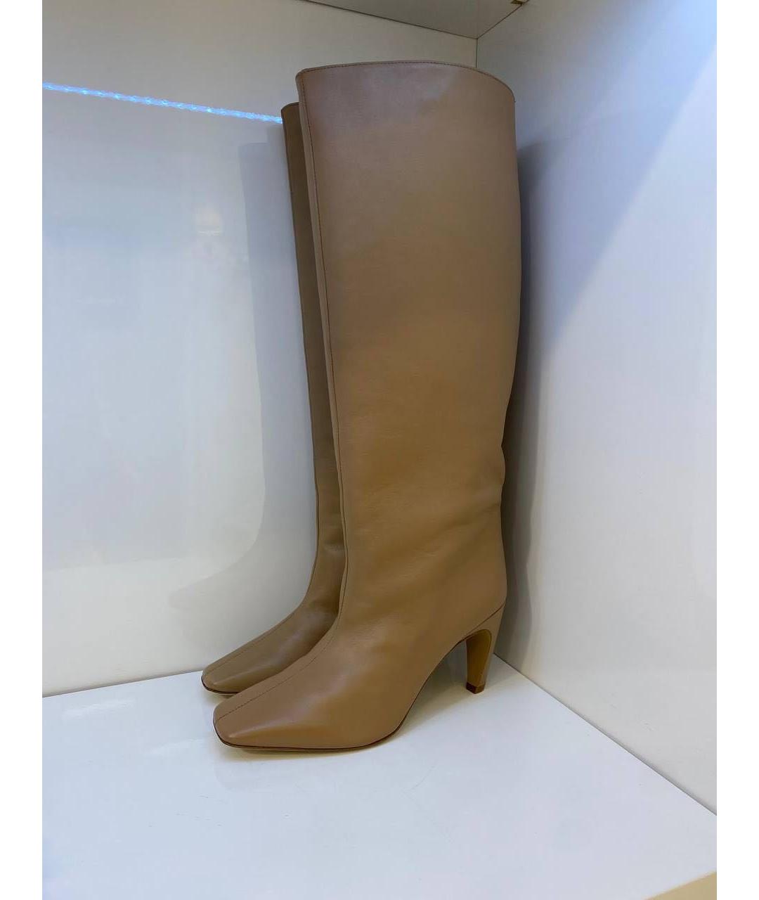 GIABORGHINI Бежевые кожаные сапоги, фото 4