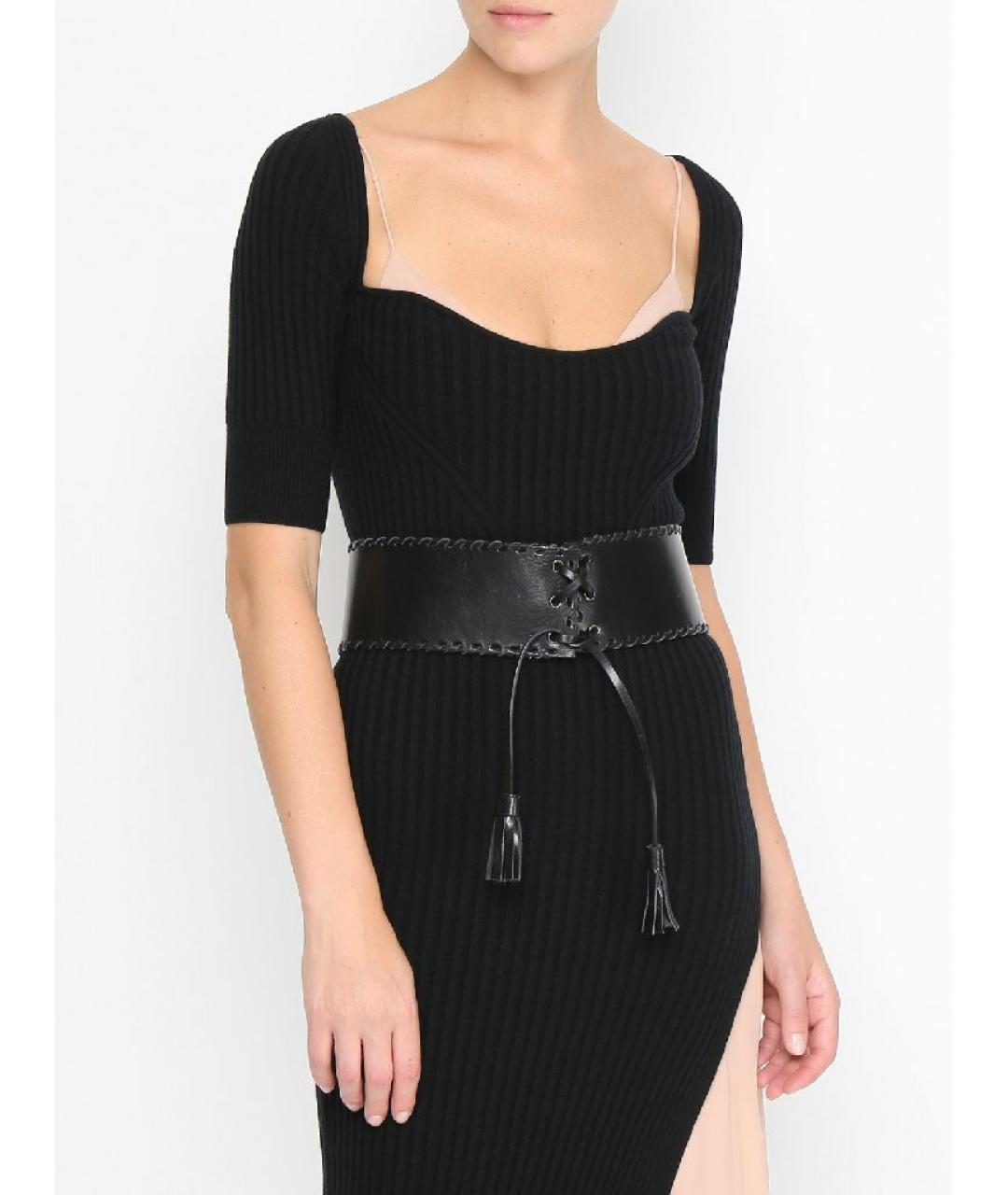 WEEKEND MAX MARA Черный кожаный ремень, фото 3