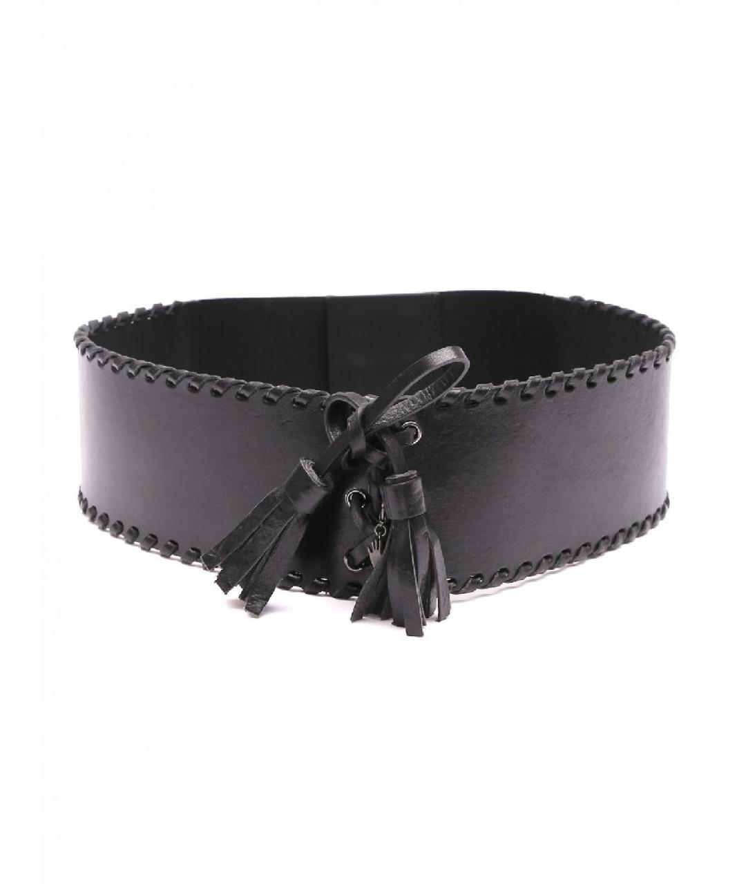 WEEKEND MAX MARA Черный кожаный ремень, фото 7