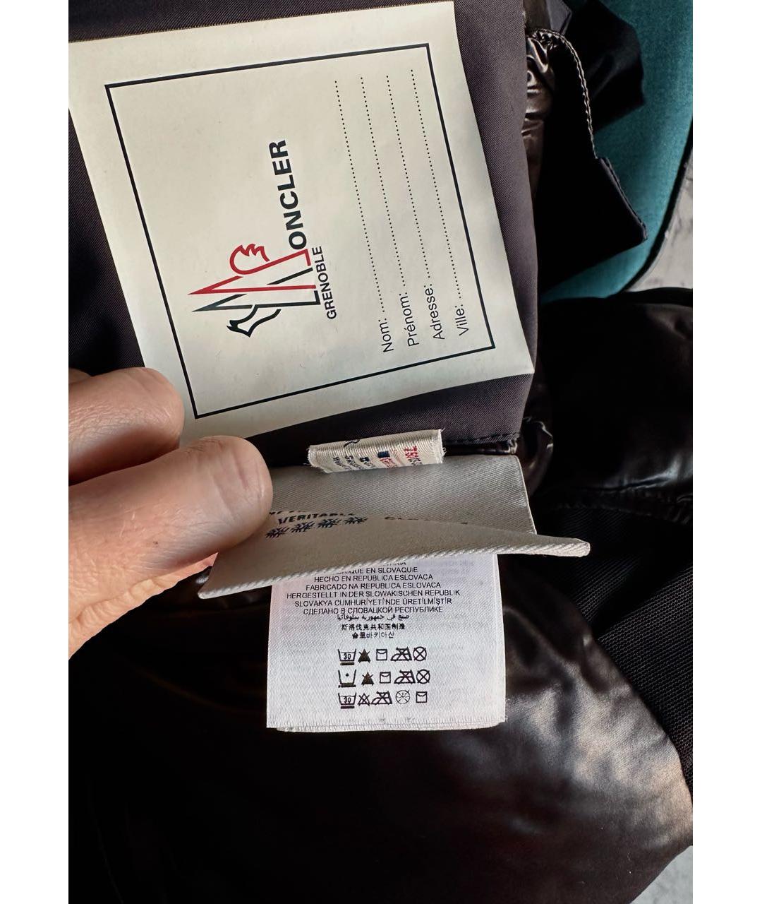 MONCLER Черный полиамидовый пуховик, фото 7