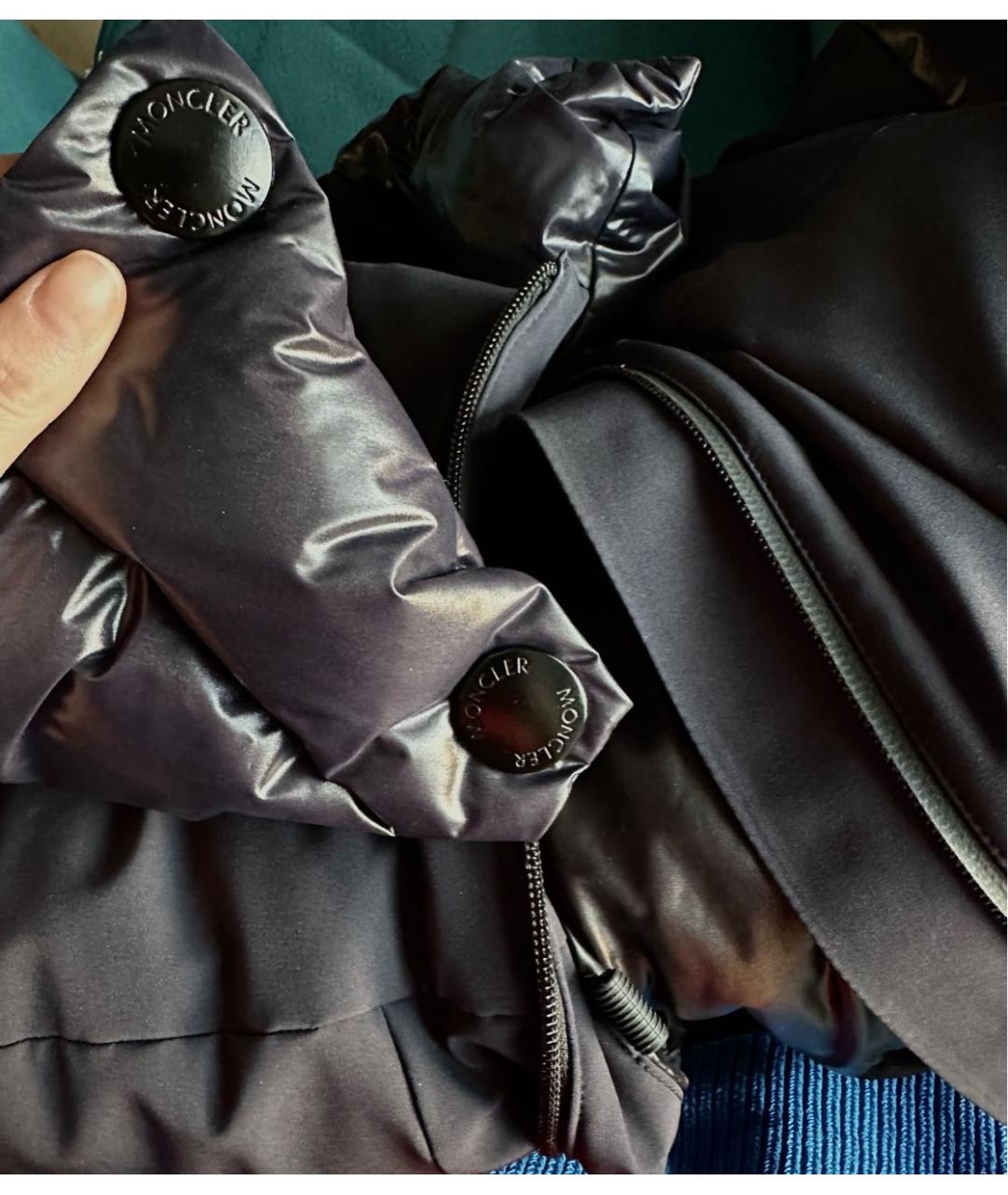 MONCLER Черный полиамидовый пуховик, фото 6