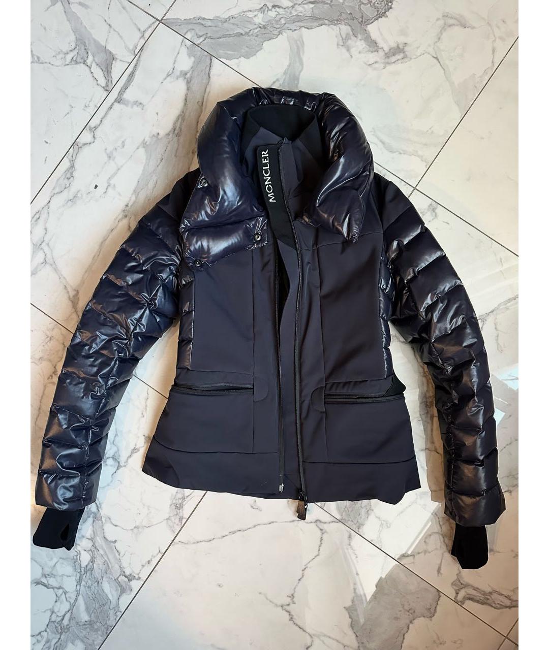 MONCLER Черный полиамидовый пуховик, фото 8