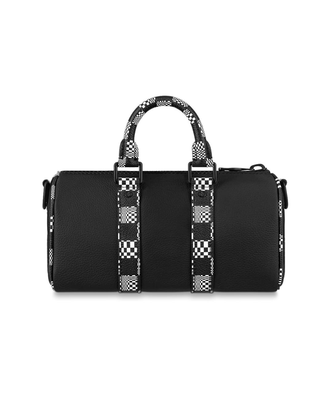 LOUIS VUITTON Черная кожаная сумка на плечо, фото 3