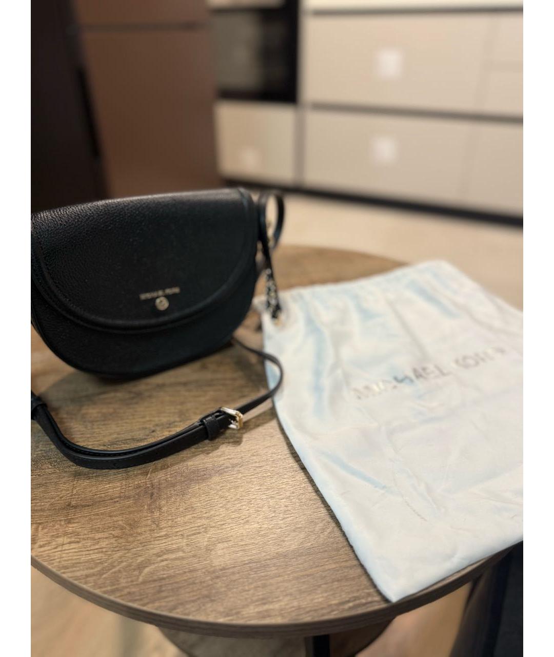 MICHAEL KORS Черная кожаная сумка через плечо, фото 6