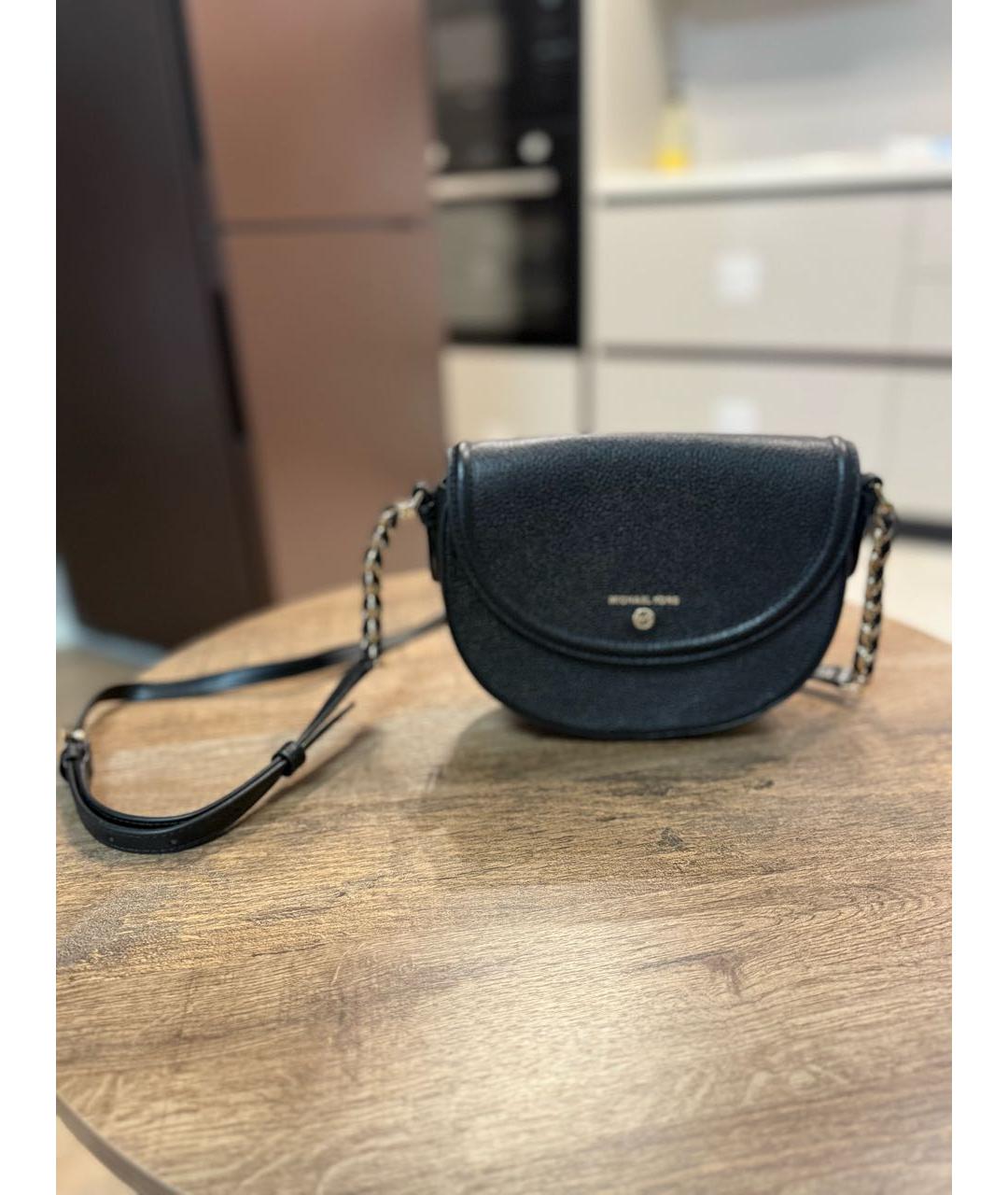 MICHAEL KORS Черная кожаная сумка через плечо, фото 7