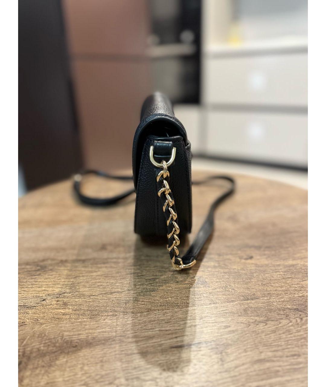 MICHAEL KORS Черная кожаная сумка через плечо, фото 2