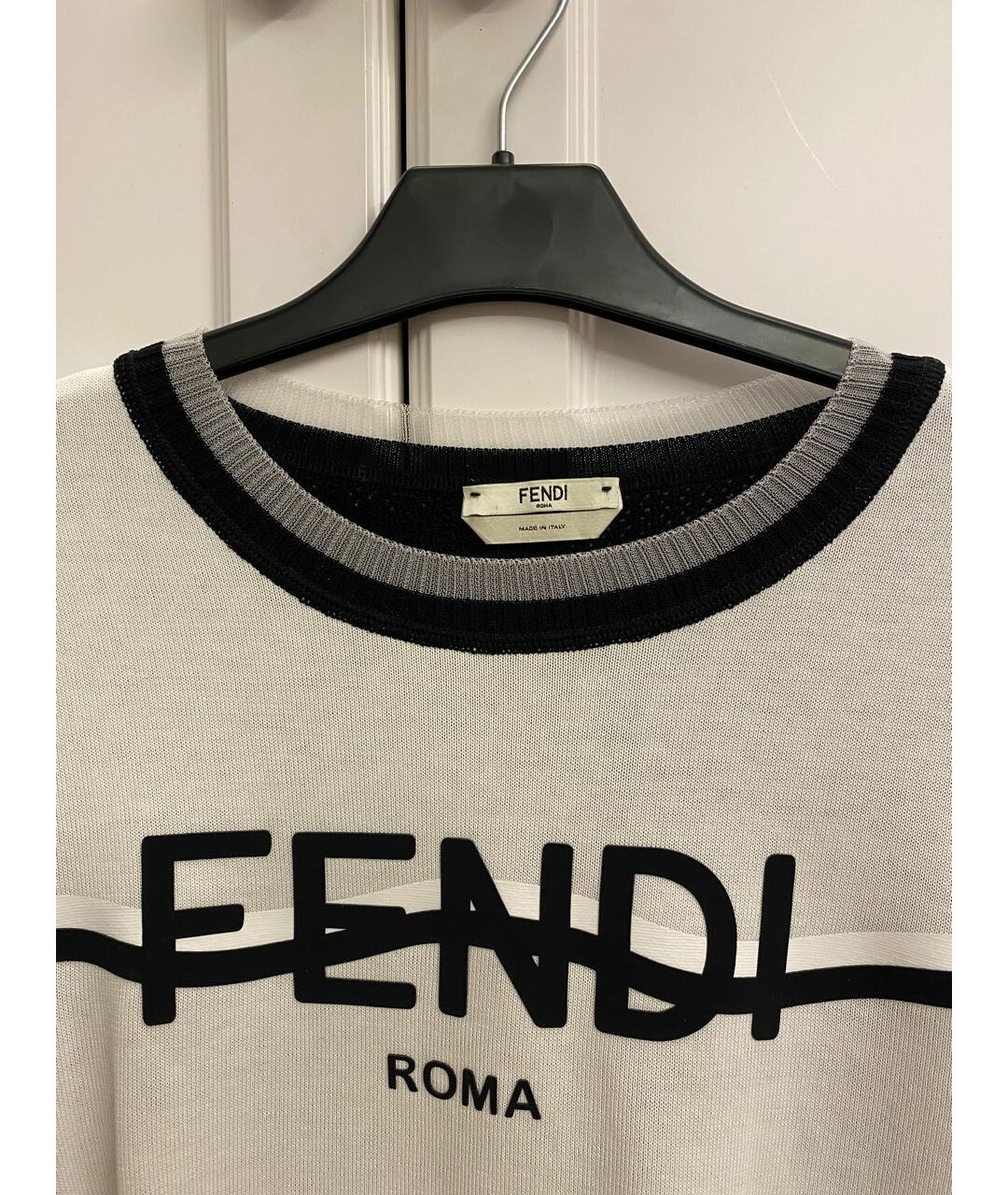 FENDI Белый хлопковый джемпер / свитер, фото 3