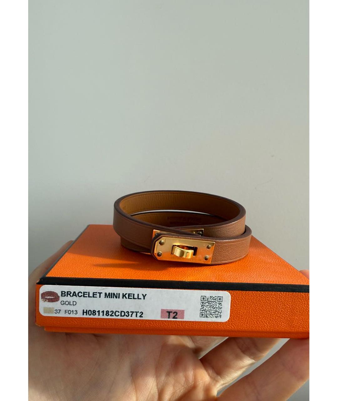 HERMES Коричневый кожаный браслет, фото 7