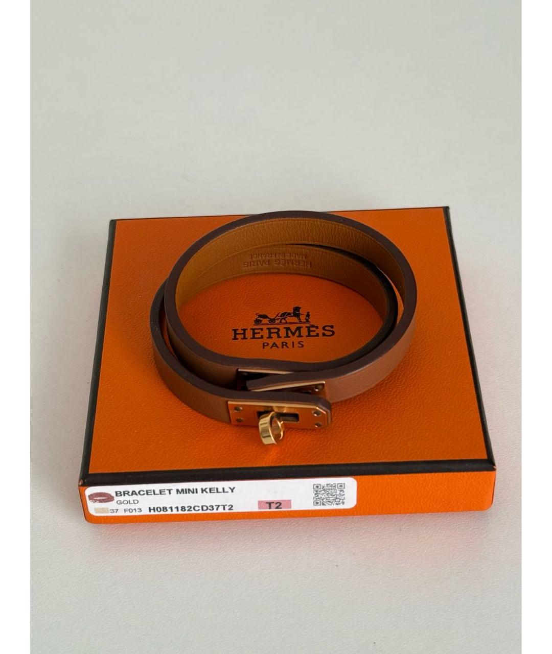 HERMES Коричневый кожаный браслет, фото 2